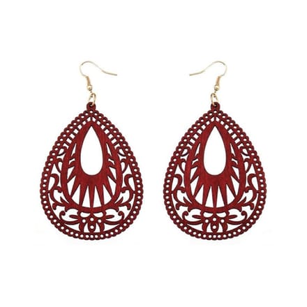 Jomide Oorhangers - Natuurlijk Rood Ethnic - Dames