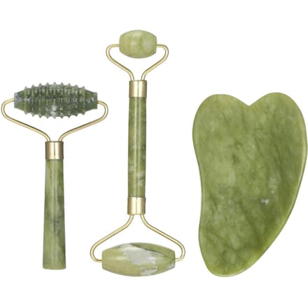 Jade Roller Set Jade Gezichtsrollers & Schraper voor Huidverzorging Anti-aging Gezicht Oog Hals Schoonheidsroller groen