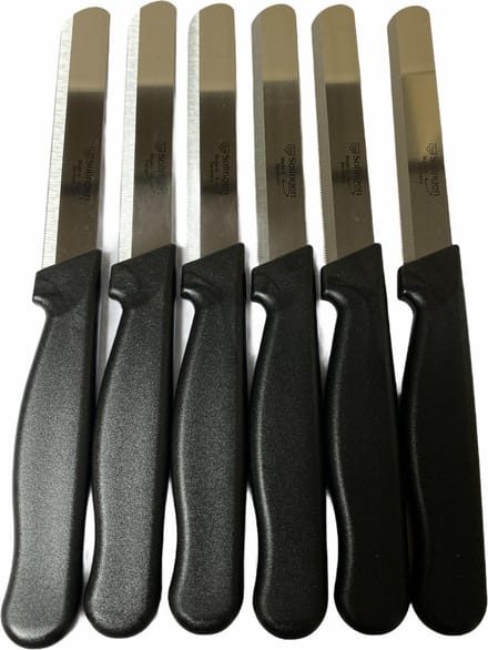 Solingen Tafelmes 6 Stuks Zwart - RVS