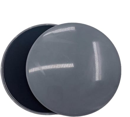 Glijdende schijven - Oefen schuivers - Core training - Dubbelzijdig gebruik - Diameter 17cm - Grijs