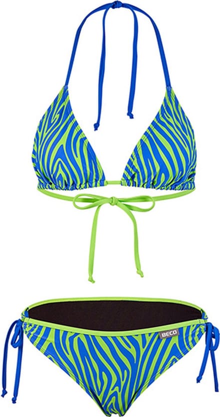 BECO zebra vibes triangelbikini - C-cup - blauw/groen - maat 40