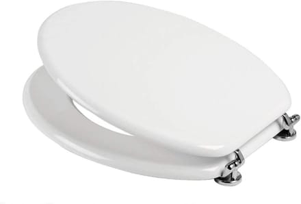 Toiletbril Hout - WC bril - Badkamer Vernieuwen - Soft Close Sluiting - Ovaal - Wit