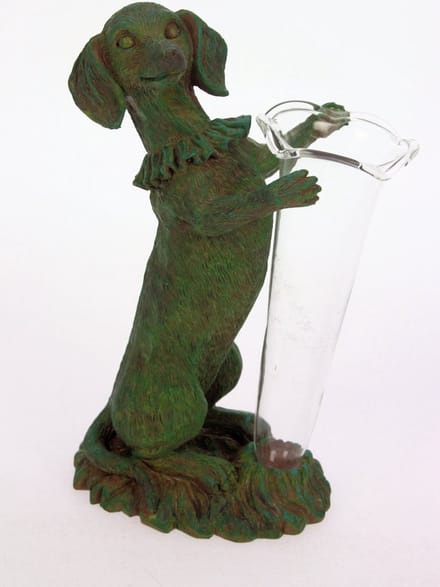 Vaasje Teckel, groen 10,5x7x16,5cm