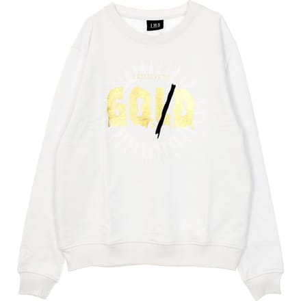 God Gold Sweatshirt Wit lichtgewicht herensweatshirt met ronde hals