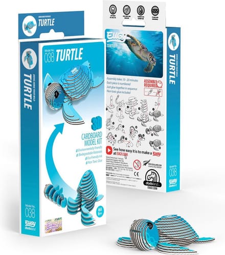 EUGY 3D Puzzel - Schildpad - Wilde Dieren - Duurzaam - Verzamel Ze Allemaal - 6 Jaar