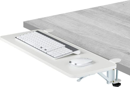 Toetsenbordlade - 65 x 24 cm - klembaar - tot 8 cm - inklapbaar - wit