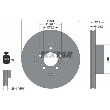 Remschijf TEXTAR 92058300