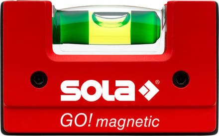 Sola GO Magnetic mini waterpas – 01621101 - Tot 0.25 m - rood