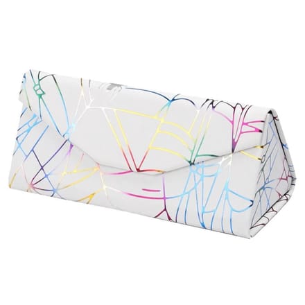 Fako Bijoux® - Brillenkoker - Opvouwbaar - Driehoek - 16x7x6.5cm - Spider - Wit