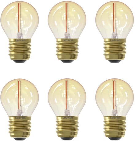 Ledvion - 6X E27 LED-lamp - 1W - 2100K - 50L - Goud
