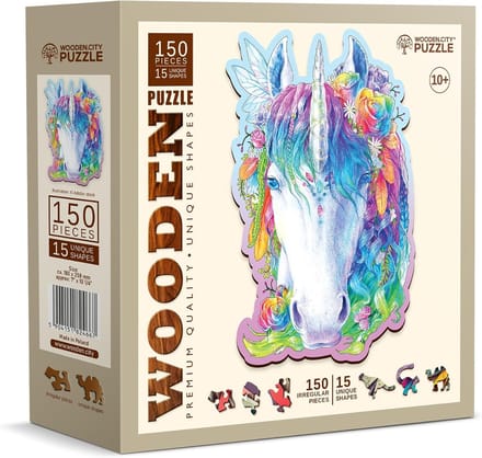 Houten Puzzel - Unieke Vormen - Concentratie Oefenen - Samengesteld Hout - 25.8 x 18 cm