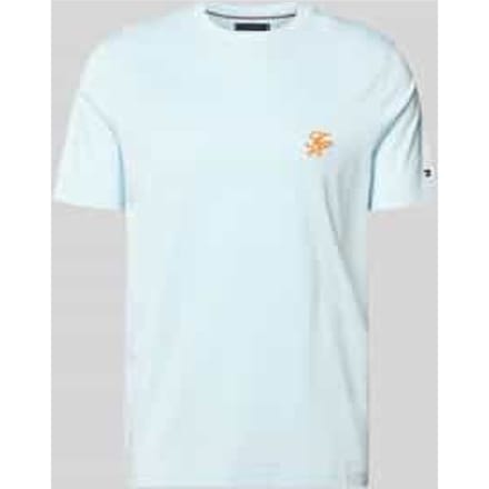 Tommy Hilfiger Script Monogram T-shirt Keepsake Blue Taglia: S | Magliette basic Outlet | Uomo | Blu