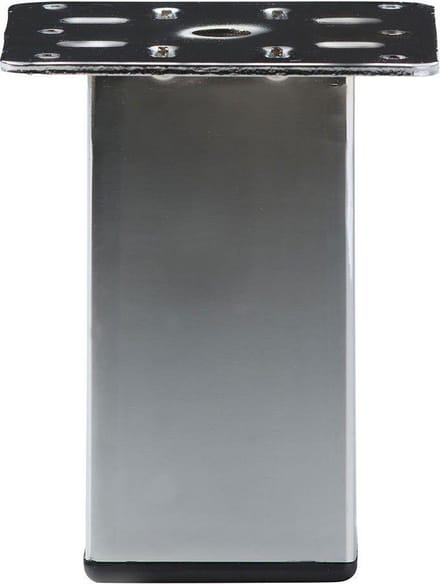 Stalen meubelpoot rvs look vierkant 5 bij 5 cm en hoogte 10 cm - Set van 4 stuks