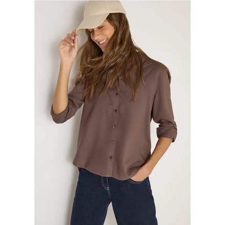 Overhemdblouse in effen kleur