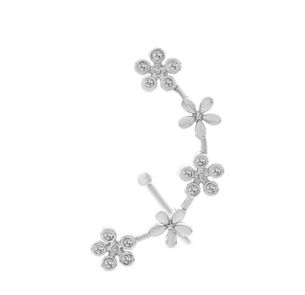 Bloemen ear cuff | zilver gekleurd