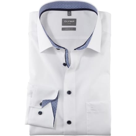 OLYMP Luxor Overhemd, Comfort Fit, New Kent, Wit