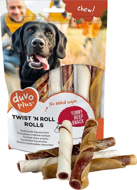 Duvoplus - Hondensnack - Hond - 5 Chew! Twist `n Roll Rolls Rund - 12,5cm - 1ST