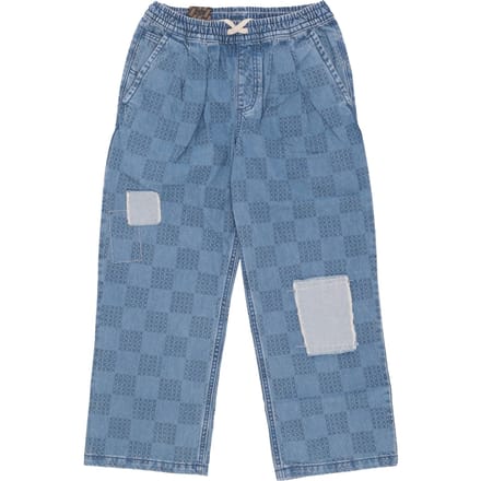 Damesjeans Mended Check Denim Range Loose Crop Pant Denim Stone