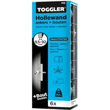 Toggler Hollewandplug Staal - Diameter 13 Mm - 6 Stuks