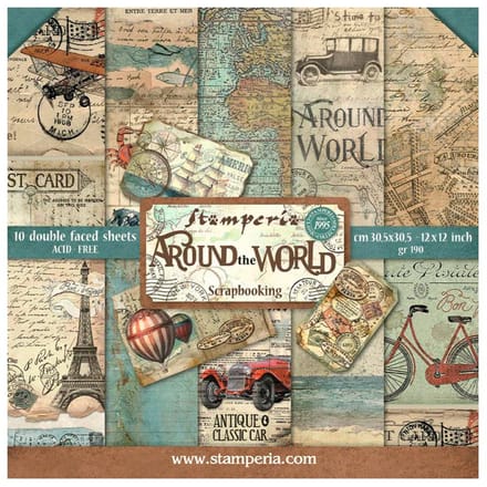 Stamperia Around the World 12x12 Inch Paper Pack (SBBL28)