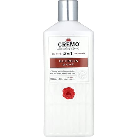 Cremo, 2-in-1 Shampoo & Conditioner, Nee. 08, Bourbon & Eik, 16 fl oz (473 ml) white