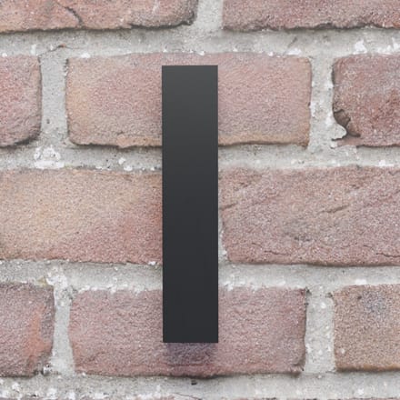 Huisnummer Arial I zwart - Maat: Extra groot (25 cm) - zelfklevend - Huisnummerbord