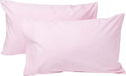 Homescapes Kinder Kussensloop 40x60 cm – Set van 2 – Uni Roze – Egyptisch Katoen – OEKO-TEX®