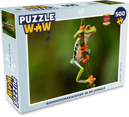 Puzzel Roodoogmakikikker in de jungle - Legpuzzel - Puzzel 500 stukjes