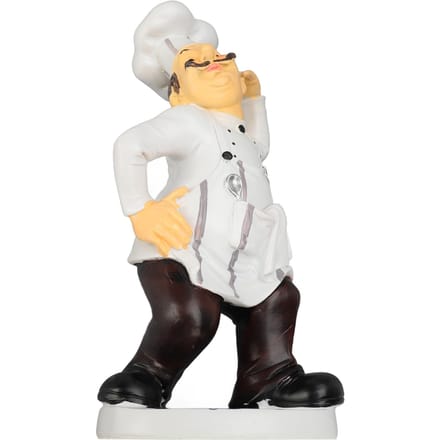 Franse Kok Figuur 30x14x11cm Hars Grappig Kok Sculptuur Keuken Restaurant Decor white