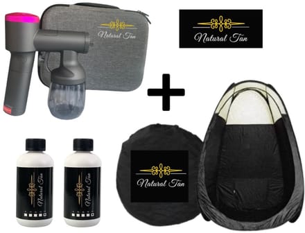 Natural Tan - Professionele starters pakket Cordless Natural Tan - Zwart Roze