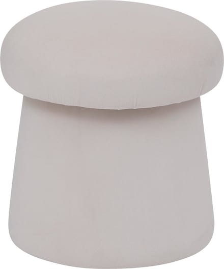 Atmosphera Poef Noa velvet Ø37xH40cm - Lichtgrijs