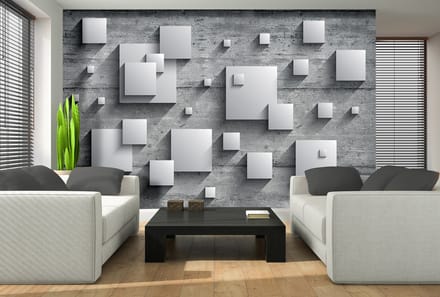 Abstract Modern Grey Silver Photo Wallcovering