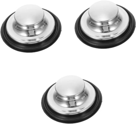 Afvalring Kom - Afvalverwijdering Deksel - Voedselresten Verwerken - Spatbescherming - 3 Stuks - Zilver