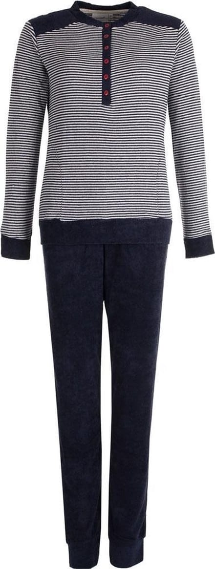 Pyjamaset Pastunette - Cozy Stripes - Blauw - Badstof - Maat 44