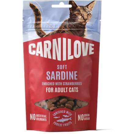50 g Sardine met aardbei Carnilove Cat Soft Snack Kat
