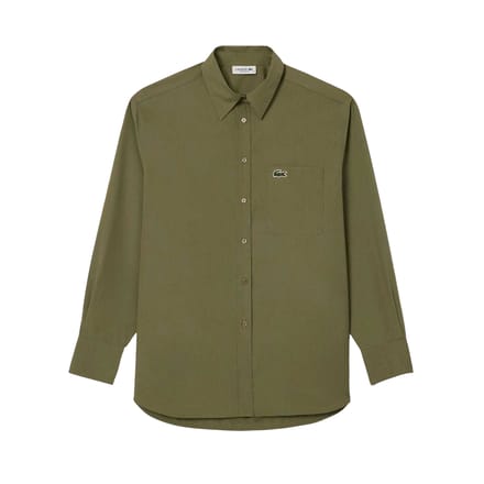 Lacoste Dames/Dames Popeline Oversized Overhemd (Kaki Groen)