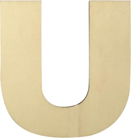 Houten Plakletter U | 8 cm