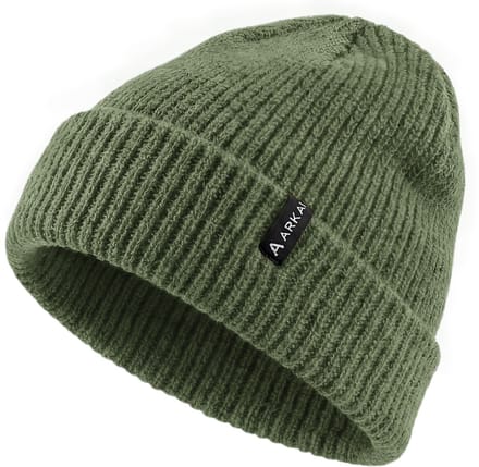 Nordic | Bosgroene geribde beanie in vissersstijl