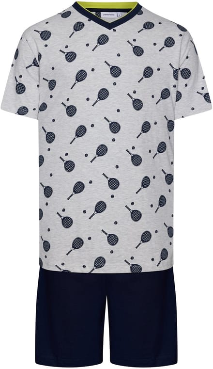 Pastunette Shortama Padel - Katoen - Grijs/Blauw - Maat M