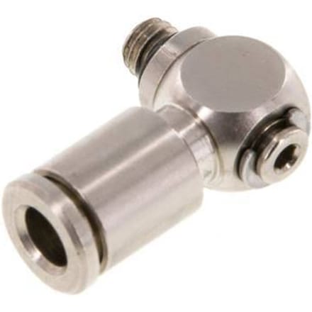 5mm x M 5 90 graden L-vorm Messing Insteekfitting Buitendraad Draaibaar NBR