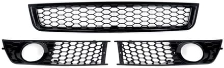 NitroMesh GrilleKit - Mistlichtgrill + Ondergrille - Voorbumper - Voor Audi A4 B6 Sedan (2002-2005) - Set van 2 - Auto Accessoires