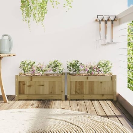 vidaXL - Plantenbakken - 2 - st - cm - geïmpregneerd - hout