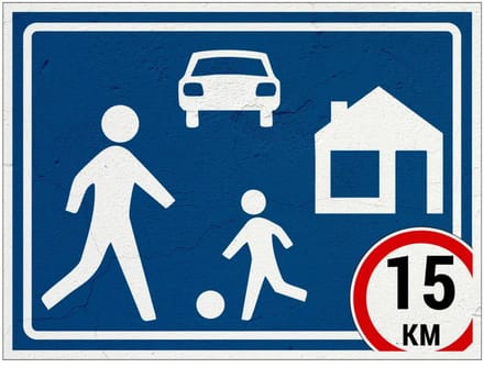 Woonerf bord - G5 | Sign Again materiaal | 28 x 21 cm
