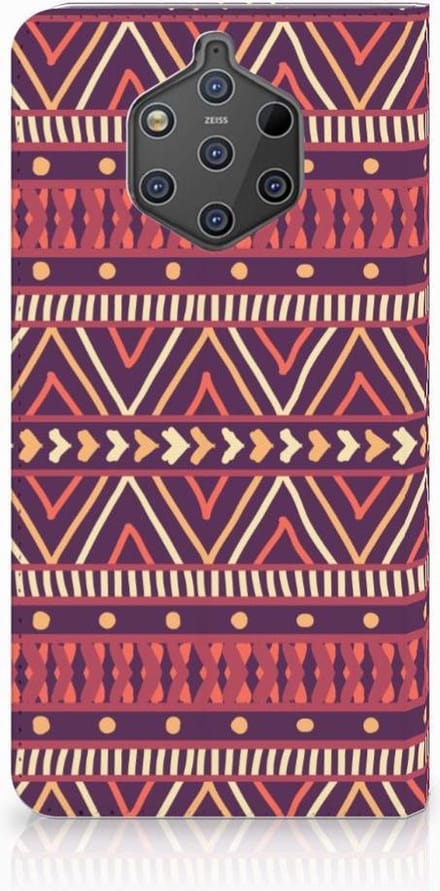 Nokia 9 PureView Hoesje met Magneet Aztec Paars