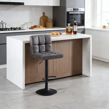 Eetkamerstoel - Multifunctionele Stoel - Ergonomisch - Kunstleer/Metaal - Antraciet