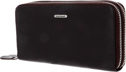 bruno banani Leren Portemonnee New York Double Zip Around Wallet Brown Bruine