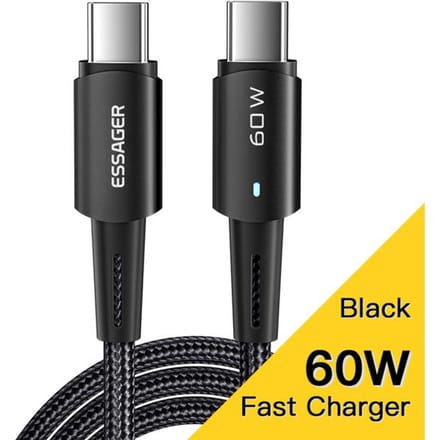 Essager USB C-kabel 100W 60W PD QC 4.0 3.0 USB Type C-kabel Snellaadkabel Type C voor MacBook Pro Samsung Xiaomi Oplaadkabel 2m 60W
