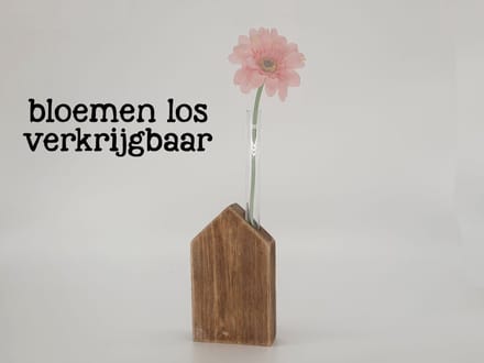 Huisje reageerbuis houder 15x9cm natural