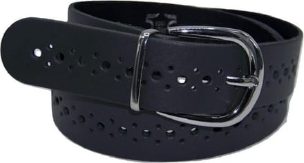 100% leer- 3 cm breed - Damesriem met gaatjes - grijs - taillemaat 100 cm.