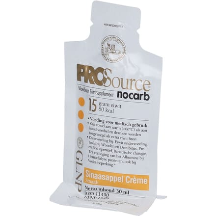 Prosource Nocarb Sinaasap.cr15g Eiwit Zakje 30ml